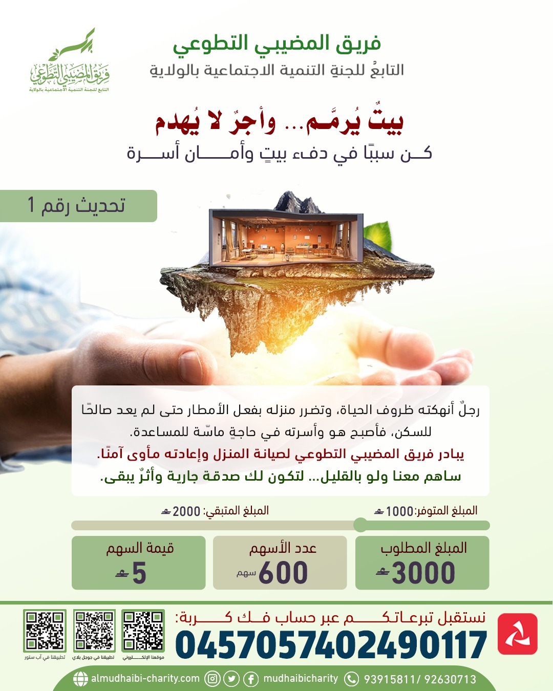  بيتٌ يُرمَّم… وأجرٌ لا يُهدم (تحديث رقم 1) 